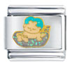 Baby Taking Shower Italian Charm