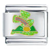 Glittered Clover And Rainbow Italian Charm