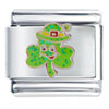 Happy Green  Clover  Italian Charm