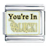 You're In  Luck  Clover Italian Charm