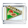 Football Helmet And Ball Italian Charm