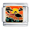 Swan At Sunset Italian Charm