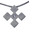 Checkers Crystal Stainless Steel Pendant