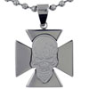 Maltese Cross And Skull Pendant