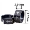 Double  Cross  Black Earrings