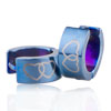 Stainless Steel - Blue Heart Link Earrings