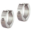Stainless Steel Rhinestone Cushion Earrings