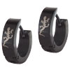Stainless Steel Black Lean Lizard Earrings