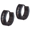 Stainless Steel Black Fancy Lines Earrings