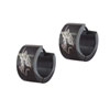 Stainless Steel Black Flying Lion Hoop Earrings