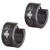 Stainless Steel Black Flower Earrings