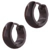 Stainless Steel Black Lobed Earrings