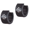 Stainless Steel Black Heart Flower Earrings