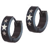Stainless Steel Black Stars Earrings