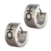 Stainless Steel Cross And Circle Earrings