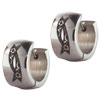 Stainless Steel Flower Ribbon Earrings