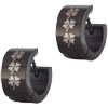Stainless Steel Black Clover Triplet Earrings