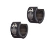Steel Black Large Fish Bones Earrings