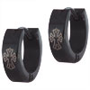 Stainless Steel Black Artistic Cross Earrings