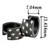 Stainless Steel Black With Feather Pattern Earrings