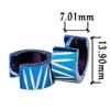 Stainless Steel - Stainless Steel Blue With Fringe Pattern Earrings
