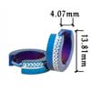 Stainless Steel - Stainless Steel Blue Spacer With Round Pattern Earrings ST_EAR_TT56