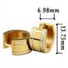 Stainless Steel - Golden Wide With Fringe Pattern Stainless Steel Earrings