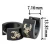 Black Wide With Art Pattern Stainless Steel Earrings