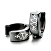 Black Stainless Steel Round With Double Hearts With Cupid'S Arrow Hoop Ear...