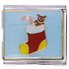 Stocking And Bear Hand Painted Italian Charm Bracelets