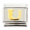 Golden "U" Letter Classic Italian Charm