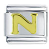 Gold Plated Letter N Italian Charm