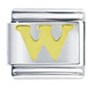 Gold Plated Letter W Italian Charm