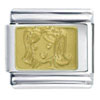  Gold   Plated  Girl Italian Charm