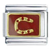Horse Shoe Red Italian Charm