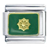 Nautical Wheel Green Italian Charm