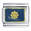 Nautical Wheel Blue Italian Charm