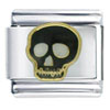 Black Skull Italian Charm