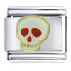 Skull Red Eyes Italian Charm