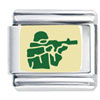  Gold  Tone Green Soldier  Italian  Charm