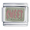 Sweet  Silver  &amp; Pink Italian Charm