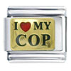 I Heart My Cop Italian Charm