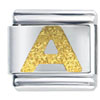 Gold  Tone Textured Letter A  Italian  Charm