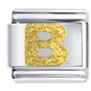  Gold  Tone Textured Letter B  Italian  Charm