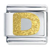  Gold  Plated Textured Letter D  Italian  Charm
