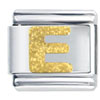  Gold  Plated Textured Letter E  Italian  Charm