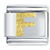  Gold  Plated Textured Letter F  Italian  Charm