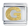 Gold Plated Textured  Letter  G Laser Italian Charm