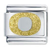 Gold Plated Textured  Letter  O Laser Italian Charm