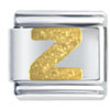 Gold Plated Textured Letter Z Laser Italian Charm